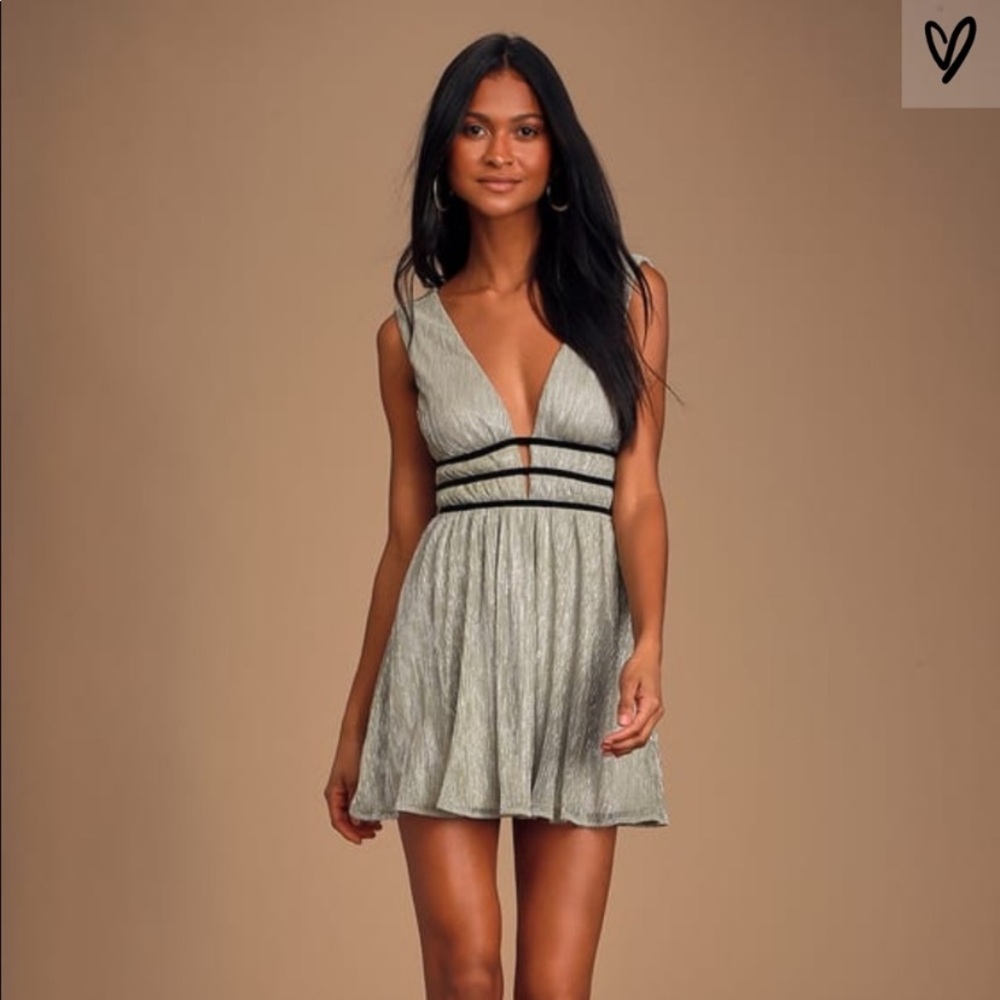 lulus silver smokeshow mini dress!